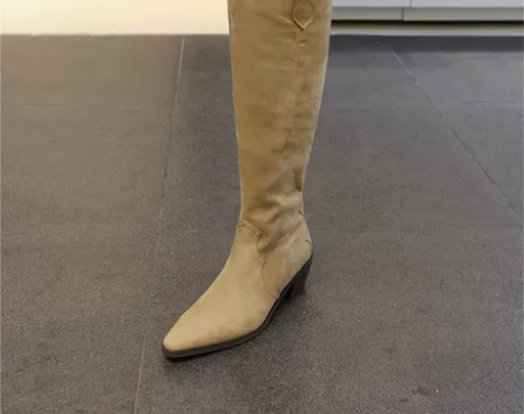 韩国东大门2020秋季新款尖头方跟复古套筒...