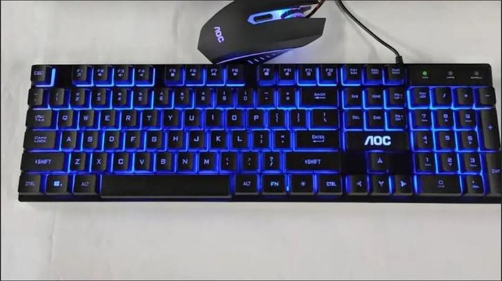 AOC机械手感键盘电脑台式笔记本通用有线U...