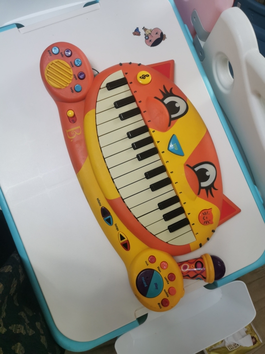 btoys比乐猫琴电子琴儿童乐器玩具带话筒...