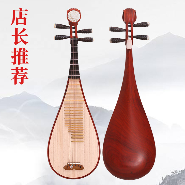 老料红木琵琶乐器专业考级琵琶乐器初学入门自...