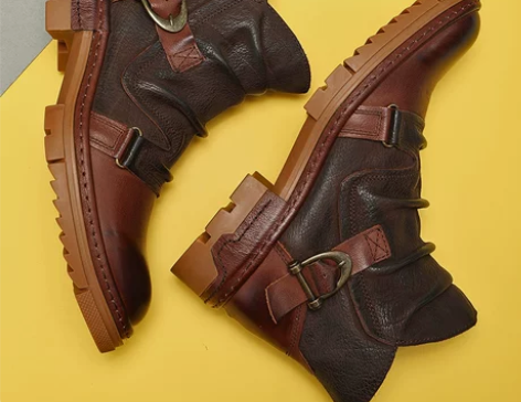 【狂欢价】男士靴子马丁靴男高帮机车靴英伦真...