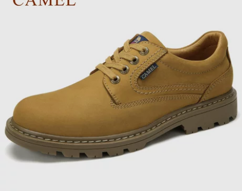 骆驼男鞋秋冬潮流大头工装鞋男真皮休闲防滑男...