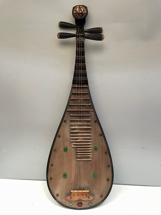 旧藏老楠木漆器琵琶一把  纯手工制作漆器大...