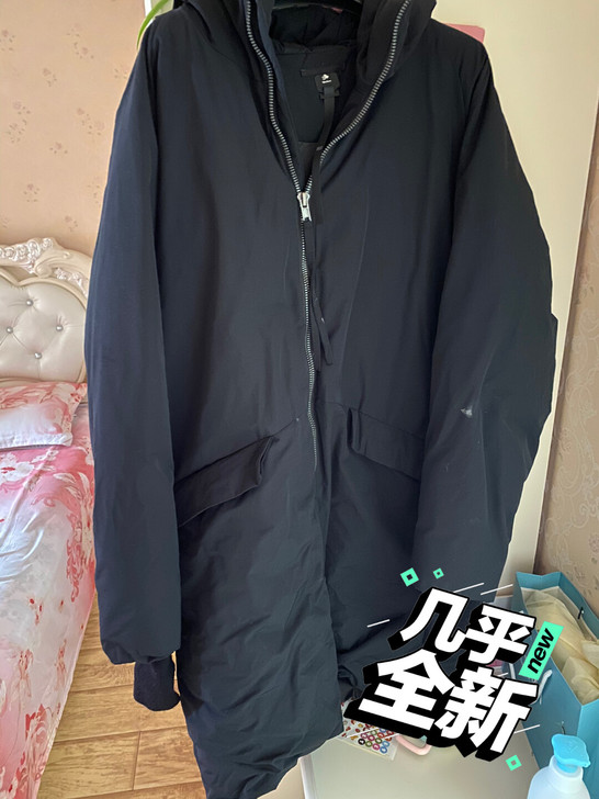 男士长款羽绒服，穿过一次，质量很好，老公不...