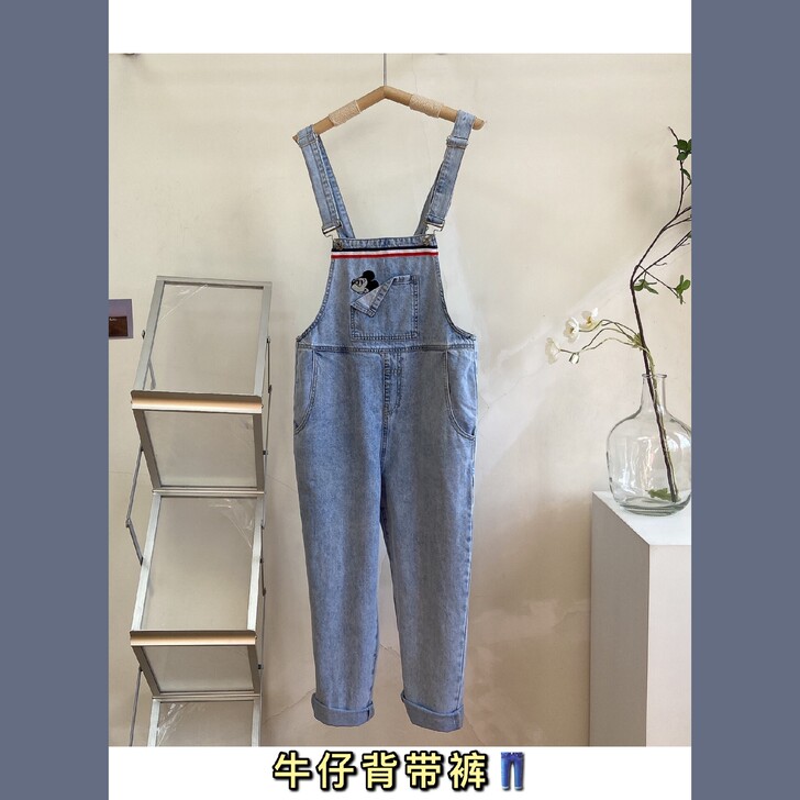 【吴夫人】P30春季显瘦版型好 牛仔背带裤...