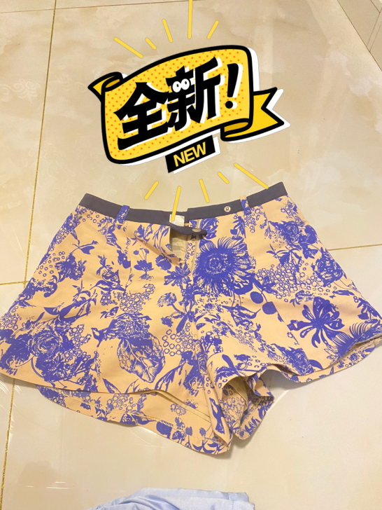 全新青花瓷短裤显瘦