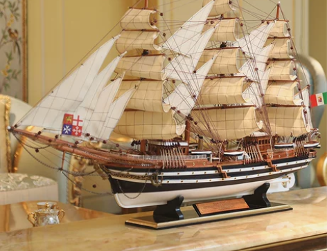 高档一帆风顺帆船模型客厅装饰大型摆件工艺木...