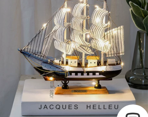 毕业季礼物 前行号帆船送灯 帆船模型 船身...