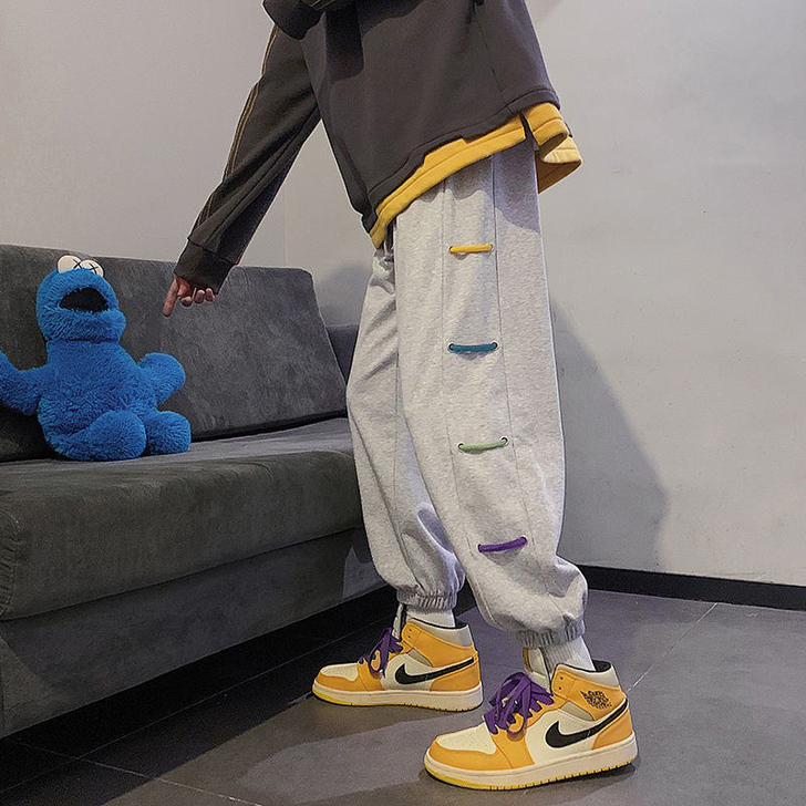 裤子男2021新款韩版宽松百搭潮流学生九分...