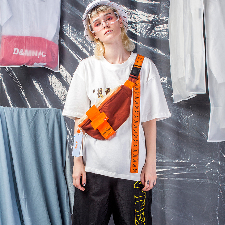 DMNIC嘻哈潮牌国潮ins街头潮流单肩蹦...