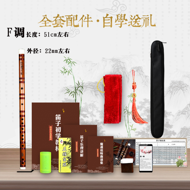 笛子初学成人零基础E专业考级F儿童G调竹笛...