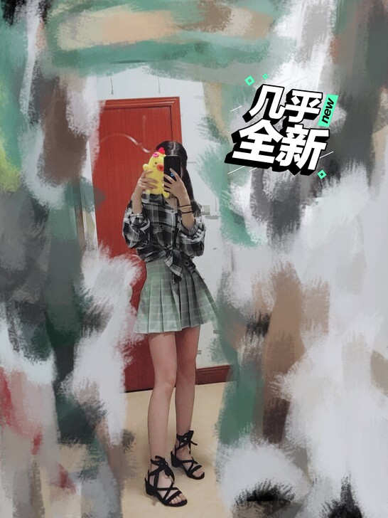 绿色百褶裙