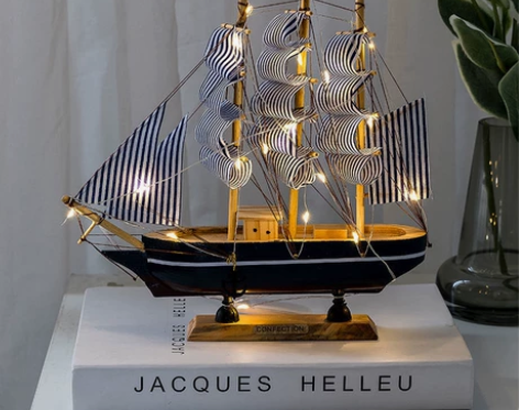 一帆风顺帆船模型摆件客厅房间酒柜装饰品生日...