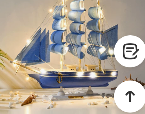 北欧风一帆风顺帆船/工艺品仿真实木小木船模...