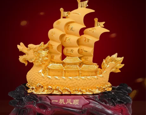 【狂欢价】一帆风顺帆船招财摆件模型办公室装...