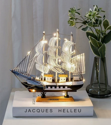 一帆风顺帆船模型摆件客厅房间酒柜装饰品生日...