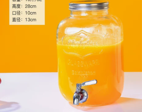 可乐桶容器泡酒玻璃瓶带龙头饮料桶柠檬果汁罐...