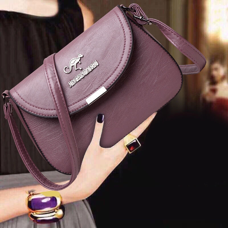 出口订单取消亏本袋鼠真皮质感包包新款女简约...