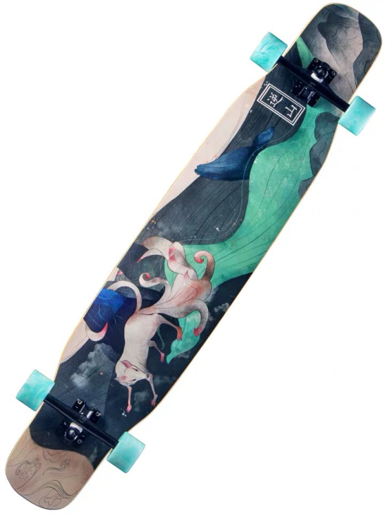 逆山长板白狐滑板舞板女生喵专业板云鹿仙鹤以...