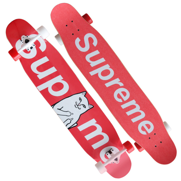 长板滑板车女生成人刷街韩国男生双翘大舞板成...