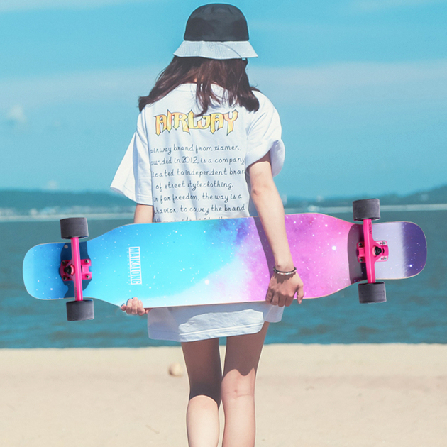 长板四轮滑板初学者成人青少年公路刷##am...