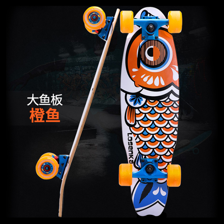 小鱼板滑板成人女生初学者儿童四轮滑板男女生...