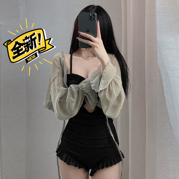 【全新包邮】泳衣女连体仙女韩国性感小胸聚拢...