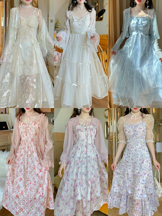 【亏本清仓】法式复古超仙女裙chic温柔森...