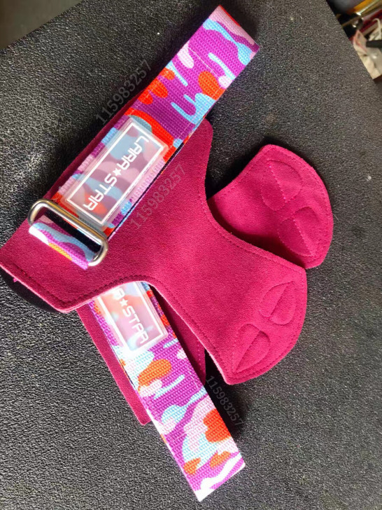 劳拉之星牛皮护掌引体向上助力带握力带桃心款...