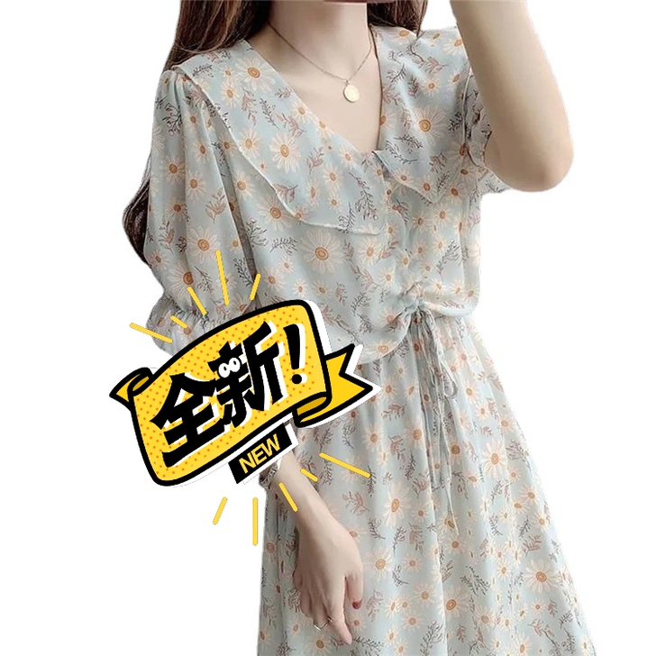 全新 夏季新款外贸尾货韩版女装雪纺连衣裙批发