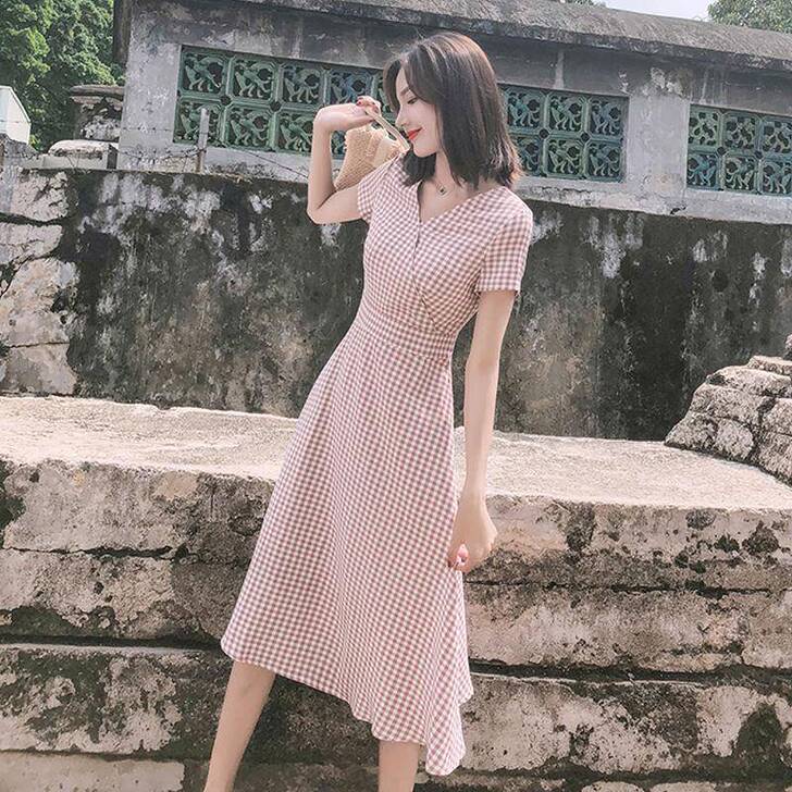 2021新款连衣裙女夏法式很仙法国小众长裙...