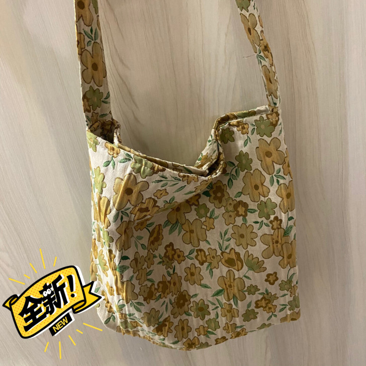 碎花单肩包帆布包很复古全新