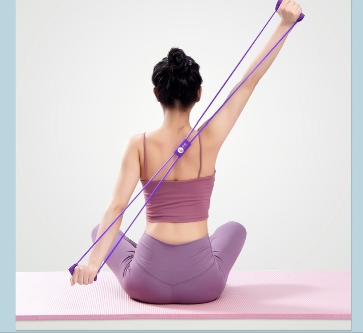 8字拉力器女开背练背弹力带拉力绳健身器