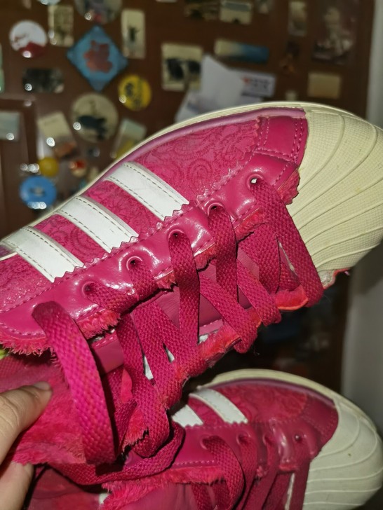 包邮阿迪达斯neo玫红色贝壳头板鞋37 1...