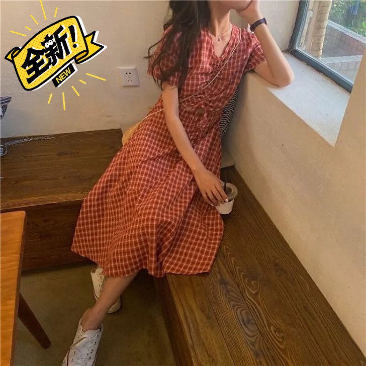 学院风桔梗连衣裙夏季甜美初恋女学生韩版宽松...