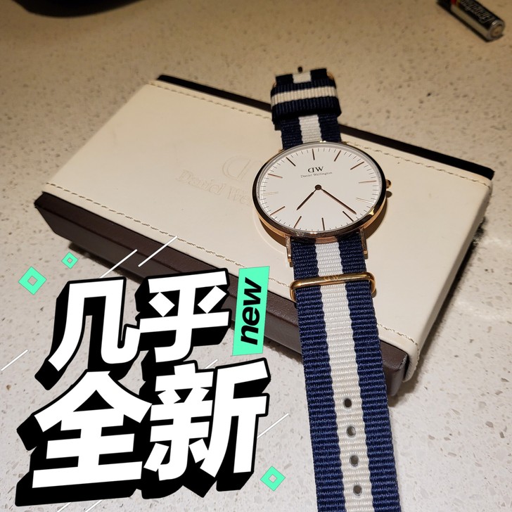 闲置DW手表，表面无划痕，表带有使用痕迹。...