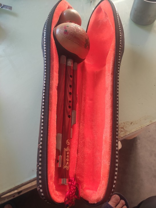 葫芦丝。红木的，原价二百二买的，少了一个边...