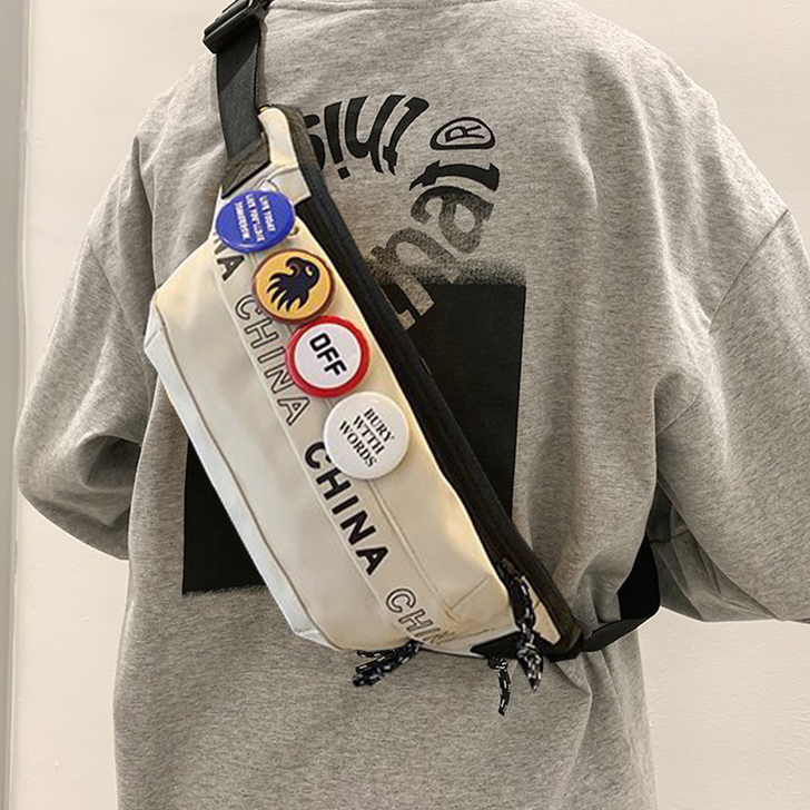 夏季新款ins潮胸包男士斜挎包男潮牌单肩包...