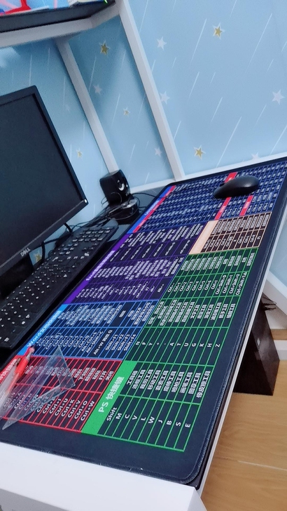 办公快捷键超大鼠标垫电脑桌垫加厚锁边定制定...