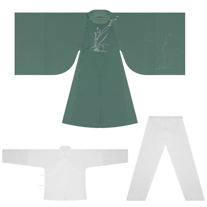 寻景记汉服正品原创宋制圆领袍仙鹤兰刺绣中国...