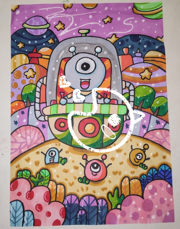 A4现绘儿童画作品，拍下留言，需要的作品，...