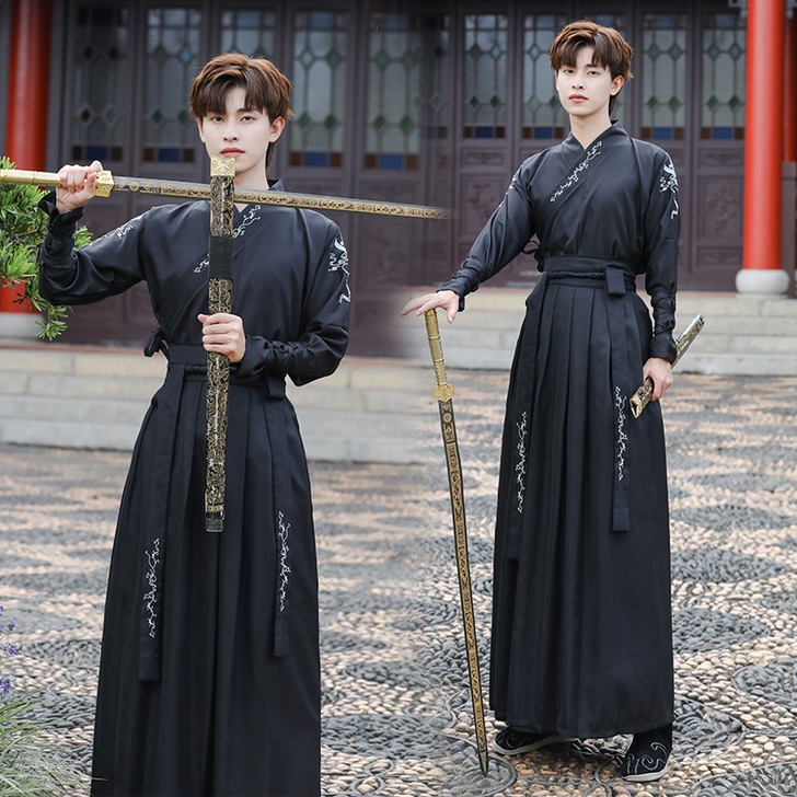 古装男汉服侠客书生演出服毕业拍照班服古代唐...