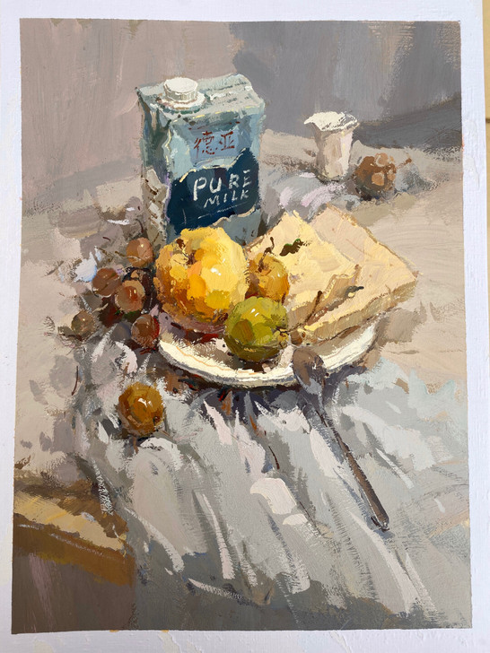 水粉画色彩,高考色彩作品,4开水粉画成品,...