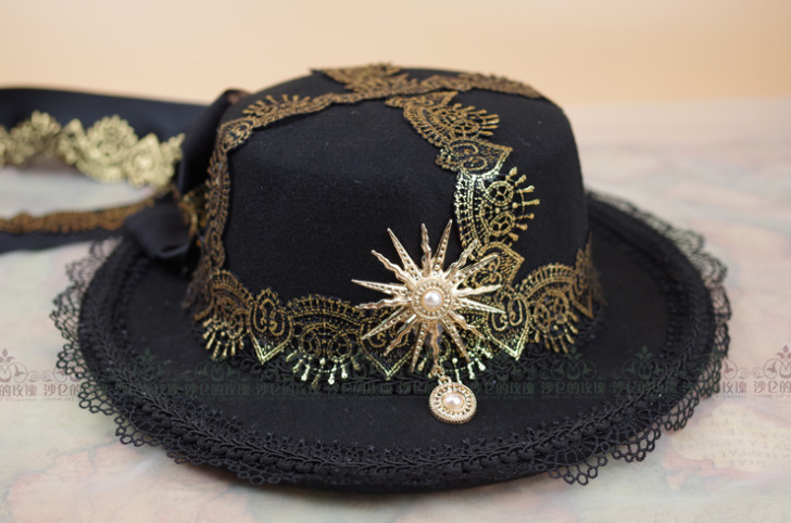 沙仑的玫瑰 日之冠冕帽子手作lo洛丽塔华丽...