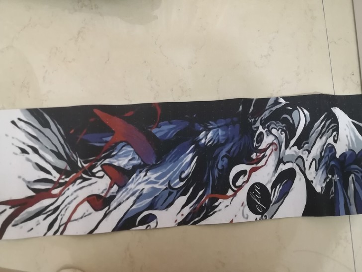 独角兽穷奇滑板磨砂贴纸  双翘大鱼板小鱼板