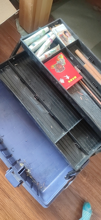 美术生收纳水粉颜料箱三层 用的上的拿走 1...