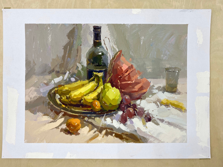 色彩，高考色彩作品，4开水粉画成品，无签名...