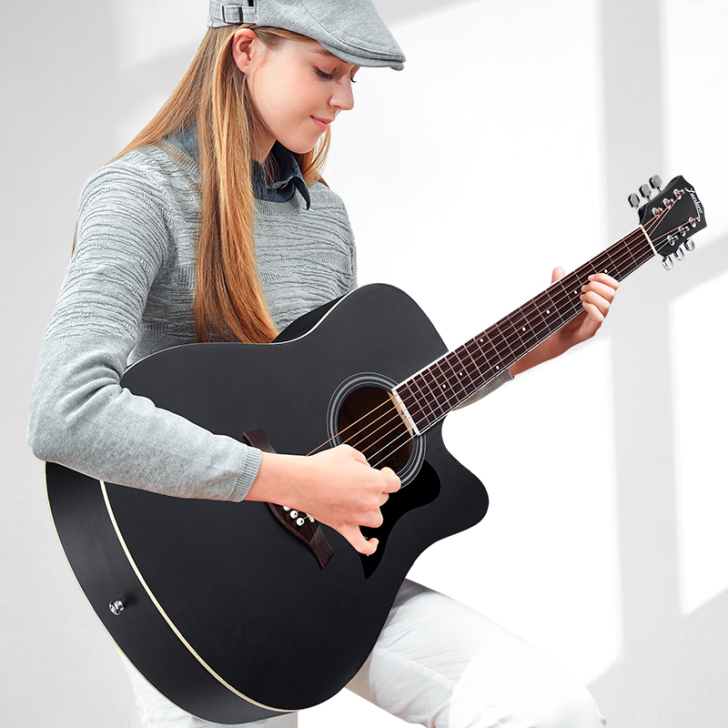 兰可单板民谣吉他初学者女学生成人男新手入门...