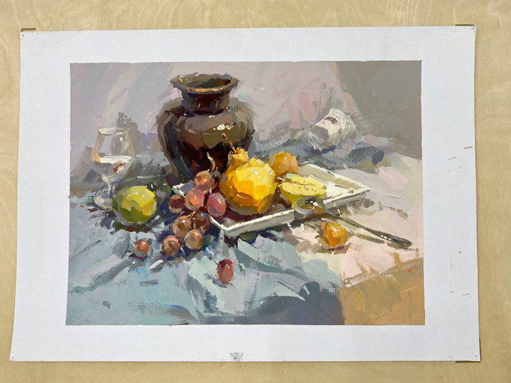 色彩，高考色彩作品，4开水粉画成品，无签名...