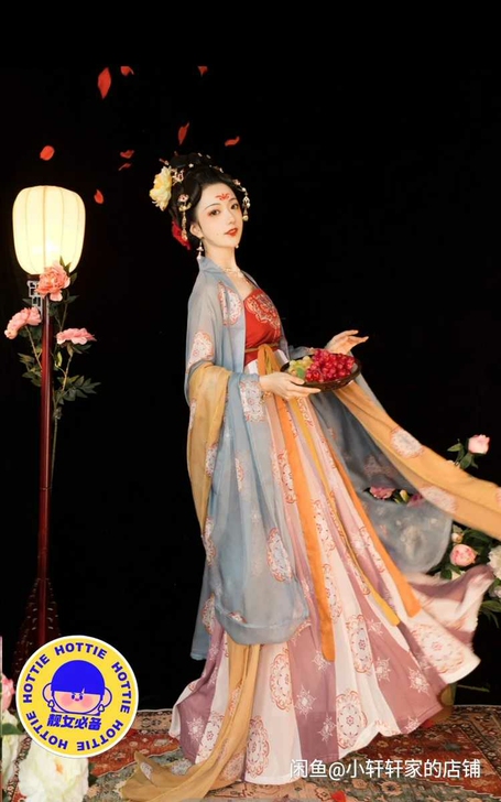 玉术原创汉服女霓裳诃子裙大袖衫唐制春夏刺绣...